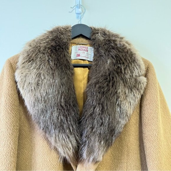 Vintage Crombie Mohara Wool Mohair Coat With Real Fur Collar - Picture 5 of 16